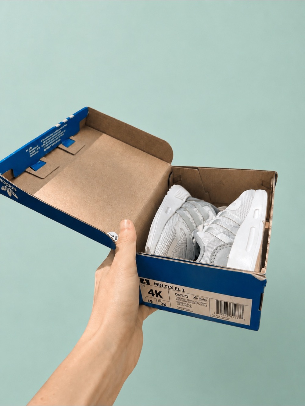 adidas Toddler Light Gray Sneakers with White Soles